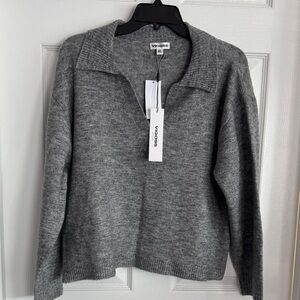 Vigoss Charcoal V-Neck Women's Sweater